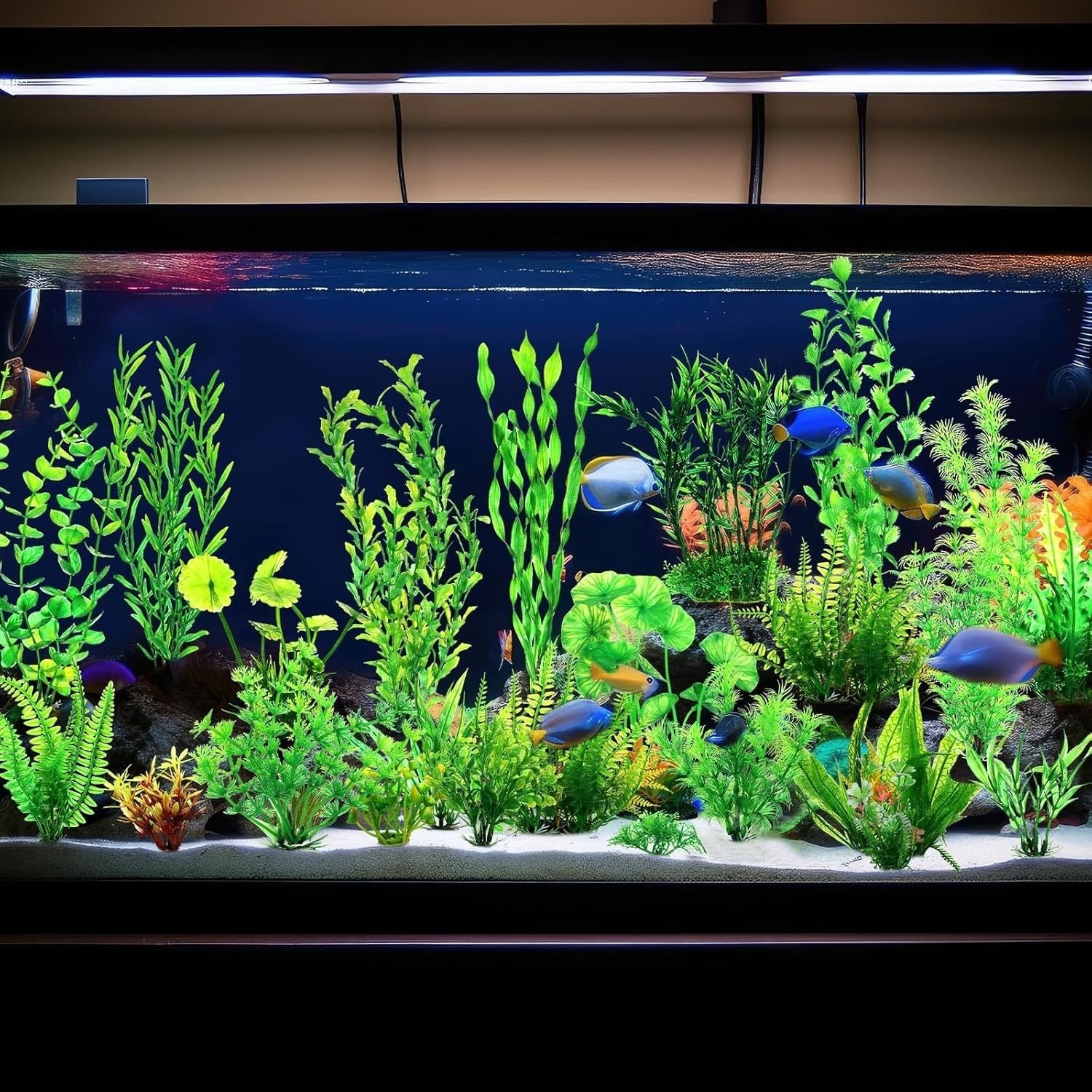 100 Pcs Artificial Aquarium Plants - Vibrant Fish Tank Decorations (45 Styles)
