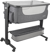 Load image into Gallery viewer, Sleep Nest for Newborn: Grey Bedside Bassinet with Wheels and Storage Basket