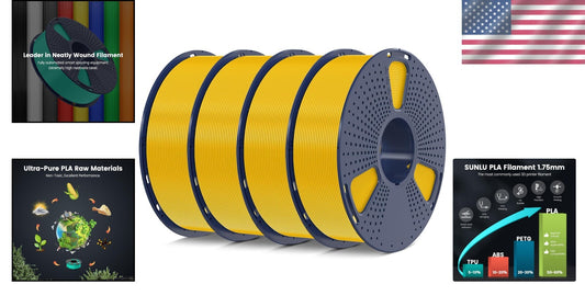 Vacuum Packed 4kg PLA Filament Bundle, 1.75mm - Neatly Wound for Quality Prints