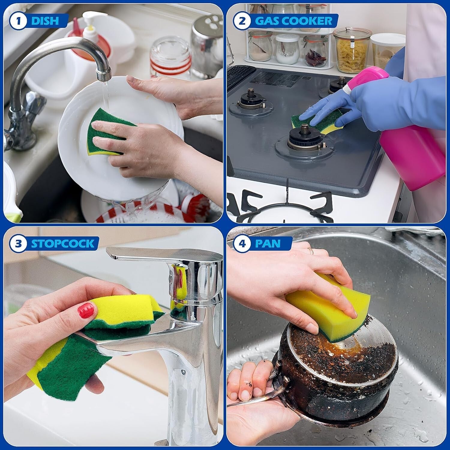 300-Pack Eco-Friendly Non-Scratch Kitchen Cleaning Sponges for Versatile Use