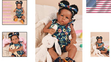 Load image into Gallery viewer, 20-Inch Realistic African American Reborn Baby Doll with Curly Hair - Gift Ready