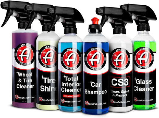 Adam's Premium Car Wash Kit - 6 Essential Detailing Products for Vehicle Shine