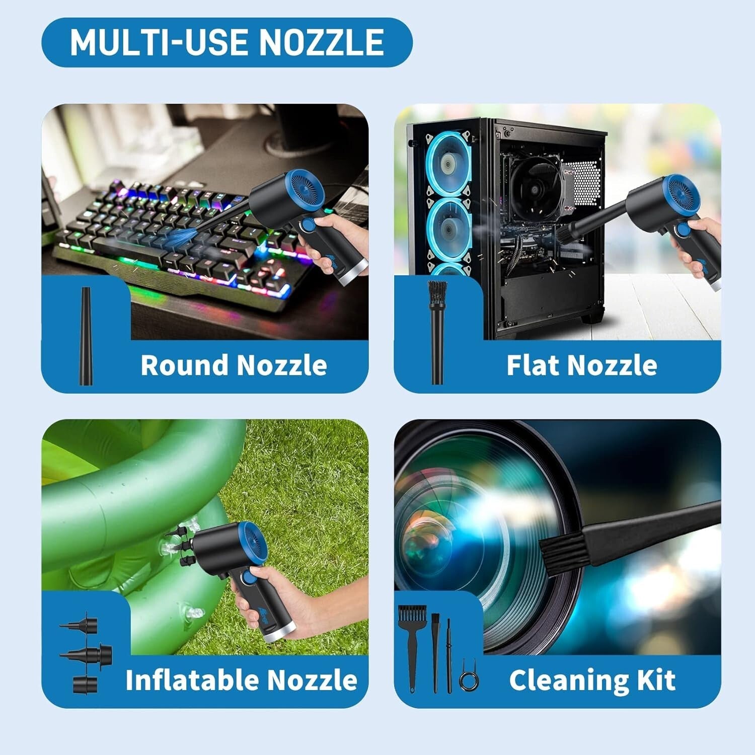 Cordless Electric Air Duster with Stepless Speed Control - Eco-Friendly Cleaning