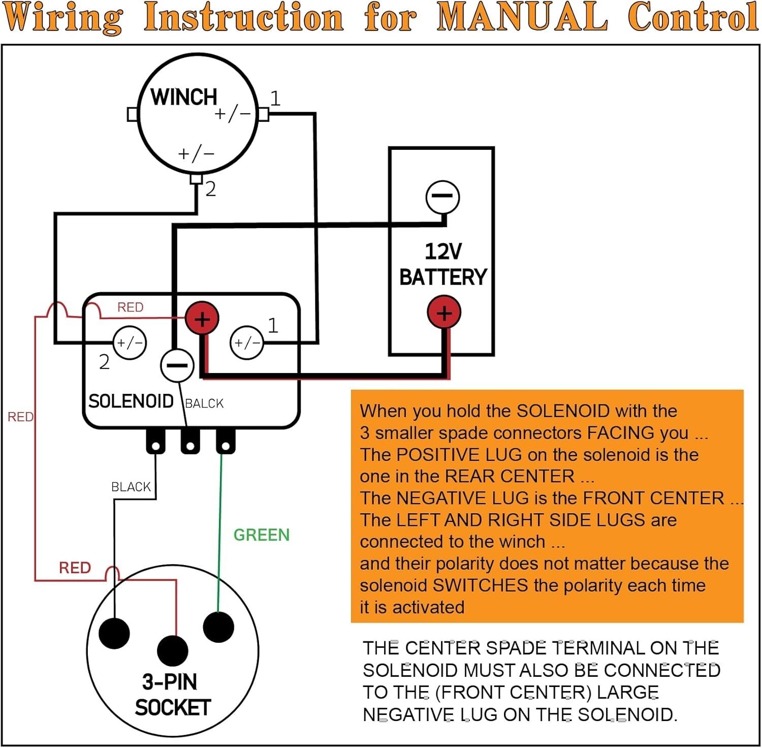 Heavy-Duty 12V Winch Solenoid Contactor with Pre-Wired Control Box & Hand Switch