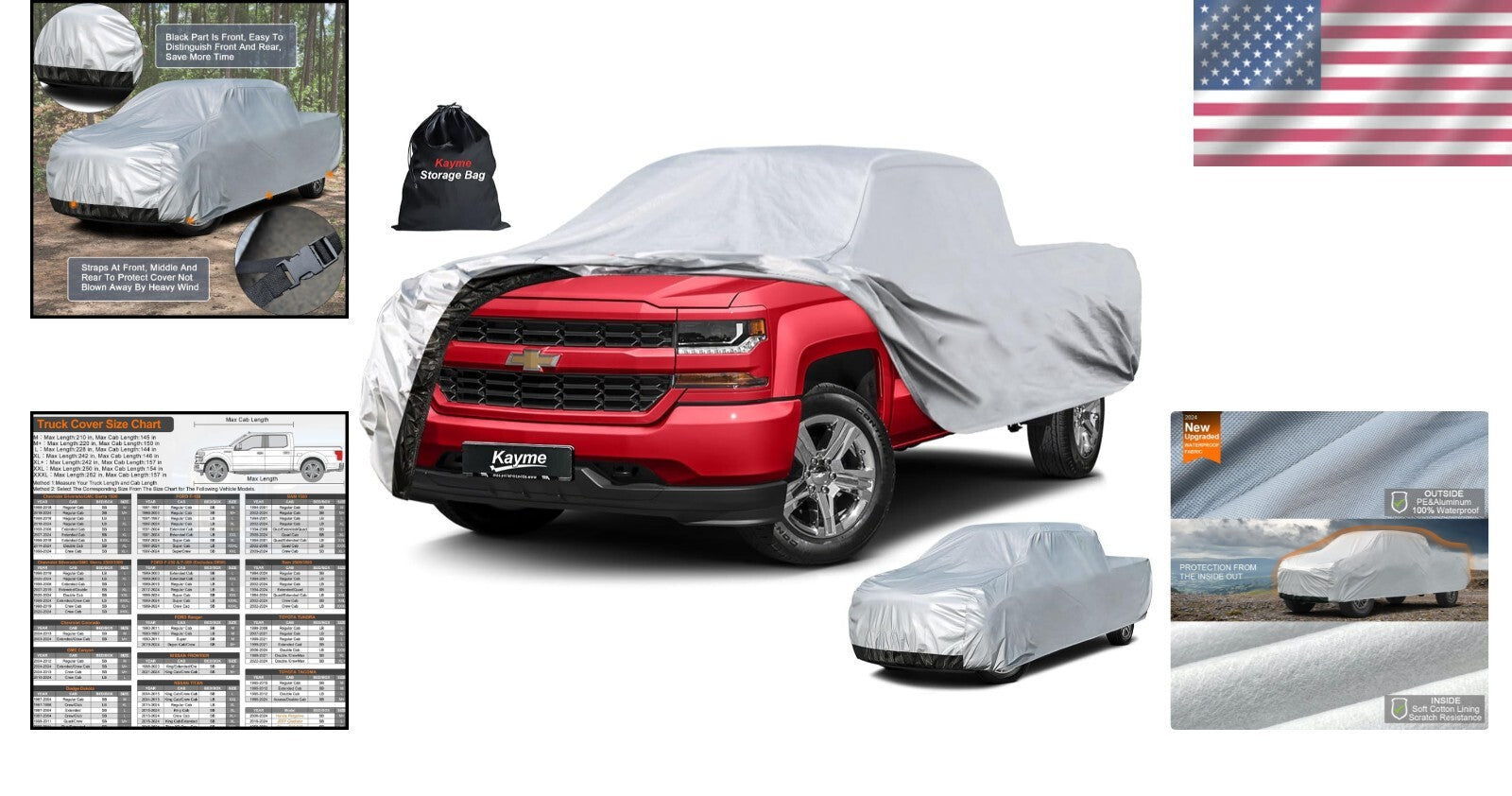 XXL 6-Layer Waterproof Truck Cover - All Weather Protection for Trucks Up to ...