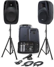 Load image into Gallery viewer, Compact Gemini Portable PA Speaker System with Bluetooth &amp; Stands Included