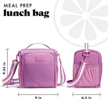 Load image into Gallery viewer, Mauve Meal Prep Lunch Bag with 4 Compartments and Comfortable Shoulder Strap