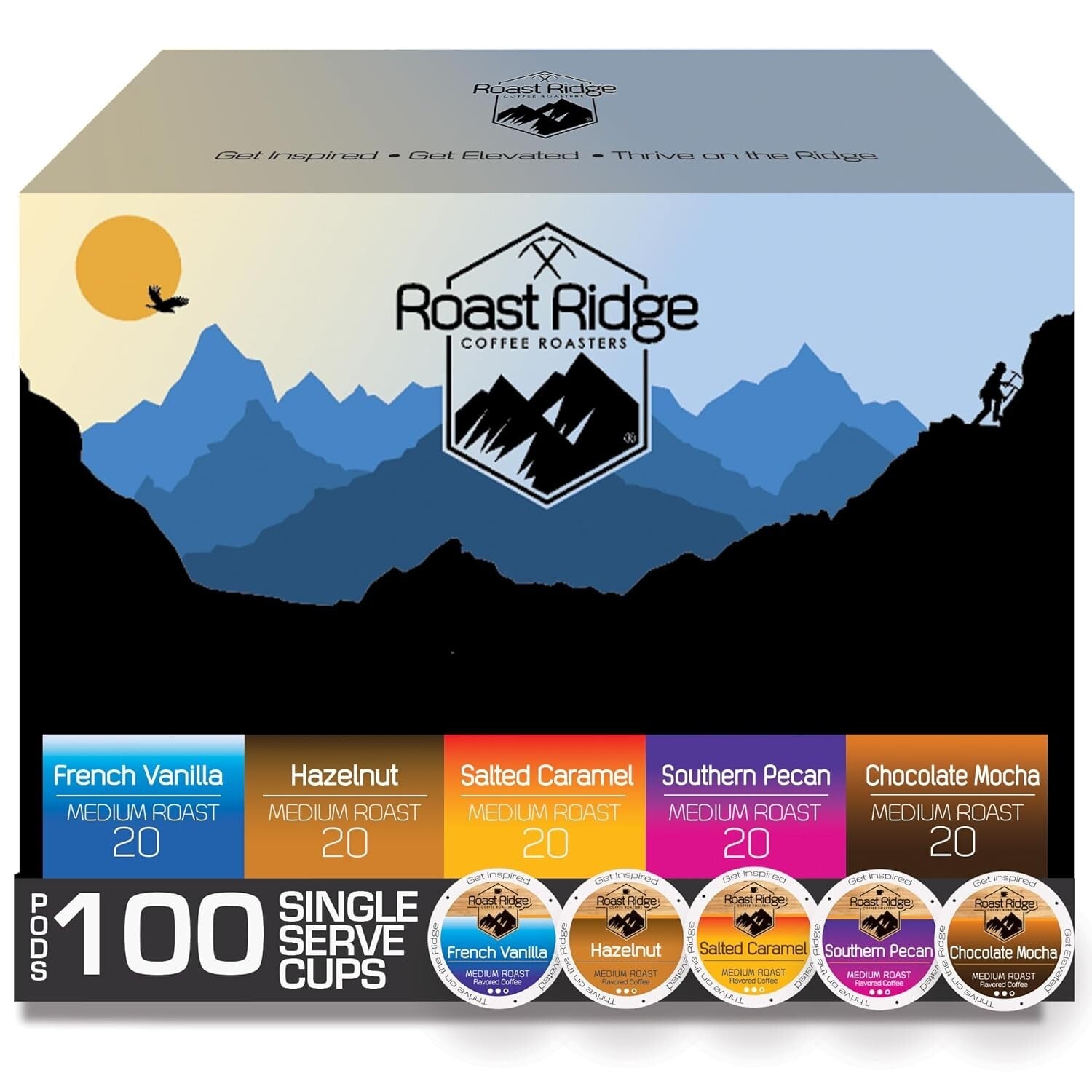 100 Count Single Serve Coffee Pods Variety Pack for Keurig - Premium Flavors