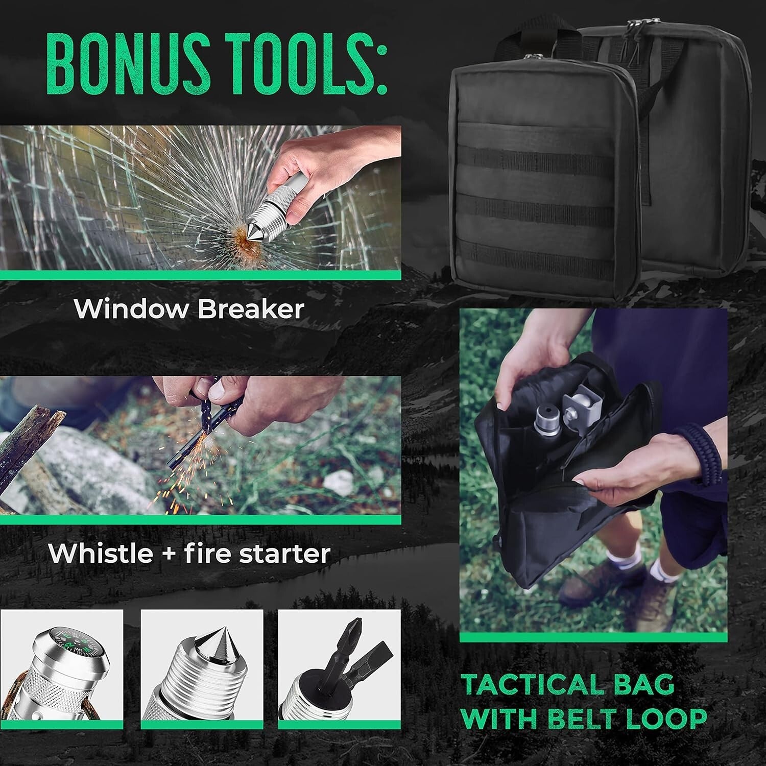 Ergonomic Stainless Steel Camping Axe and Foldable Shovel - Ultimate Outdoor Kit