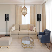 Load image into Gallery viewer, Elegant Black Floor Speaker Stands for Klipsch &amp; Yamaha - Ideal for Home Audio