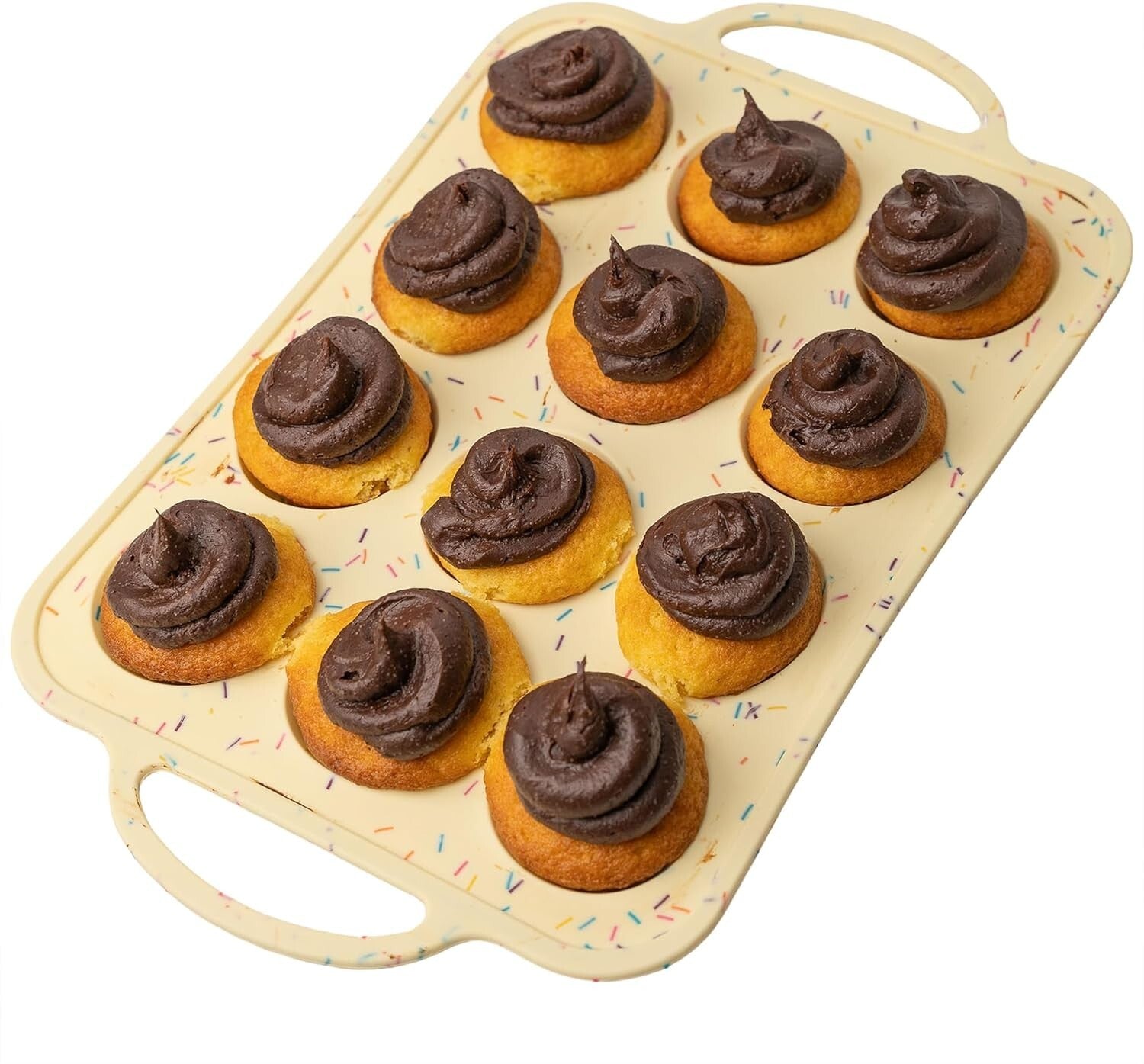 BPA-Free Silicone Mini Muffin & Cupcake Pan - 12 Cups, Oven & Dishwasher Safe