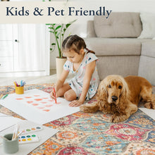 Load image into Gallery viewer, Soft Faux Wool 5x7 Area Rug - Stain-Resistant Floral Trellis for Easy Living