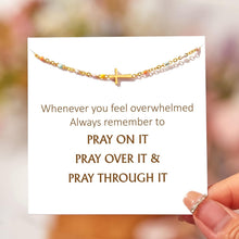 Load image into Gallery viewer, Pray On It Gold-Plated Sterling Silver Cross Bracelet - Perfect Christian Gift
