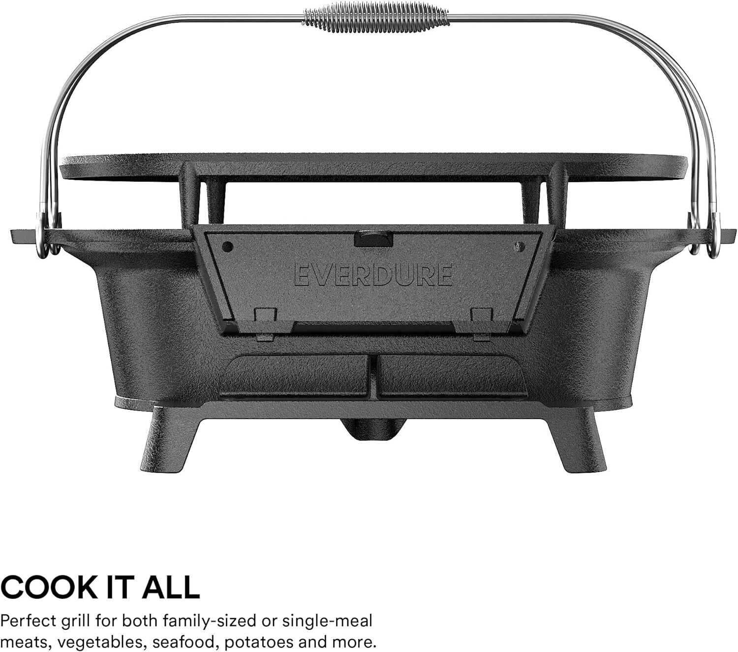 Versatile Charcoal Grill & Tabletop Skillet - Ideal for Camping and Tailgating