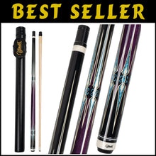 Load image into Gallery viewer, 58" Billiard Cue Stick with 13mm Tip &amp; Travel Case - Elegant Purple Finish