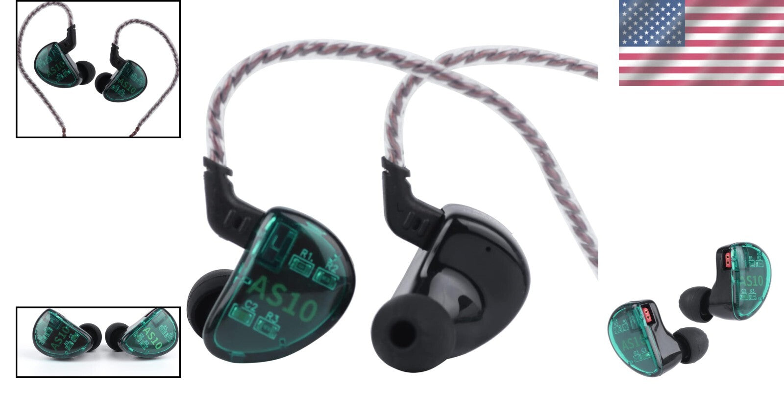 Cyan In-Ear Headphones with Exceptional Bass and Sound Isolation - Adult Use