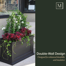 Load image into Gallery viewer, Self-Watering 20x36in Outdoor Planter with Built-In Water Reservoir - Black
