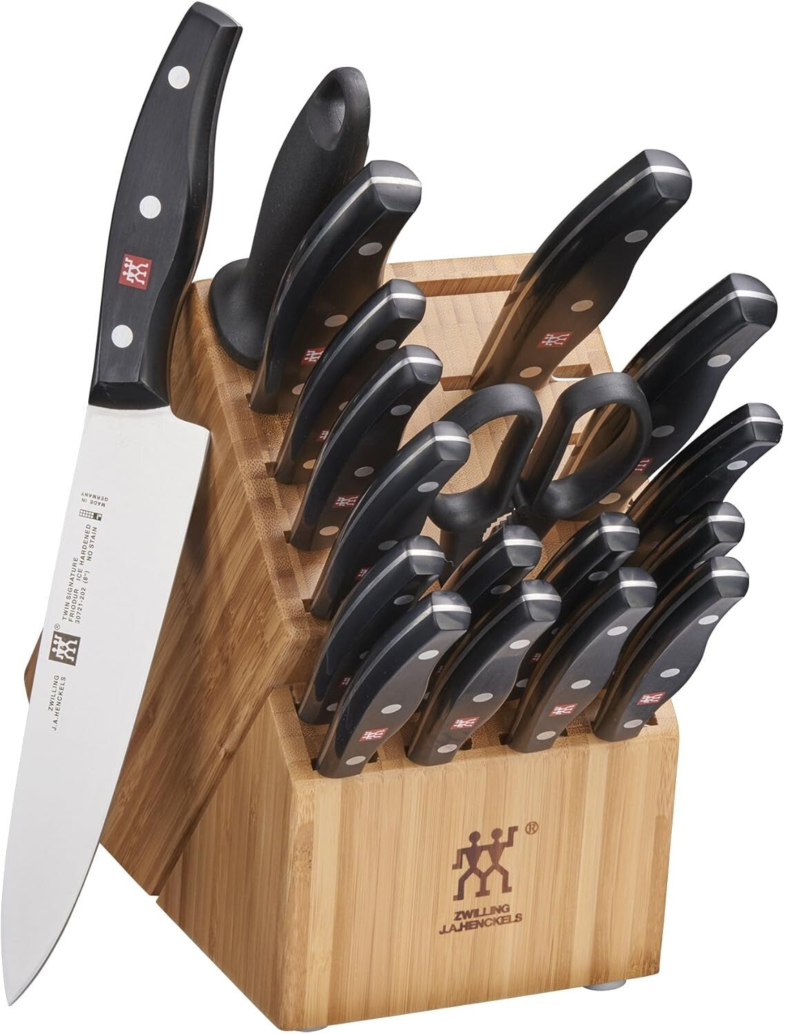 Complete TWIN Signature 19-Pc Knife Block Set with Dishwasher Safe Convenience