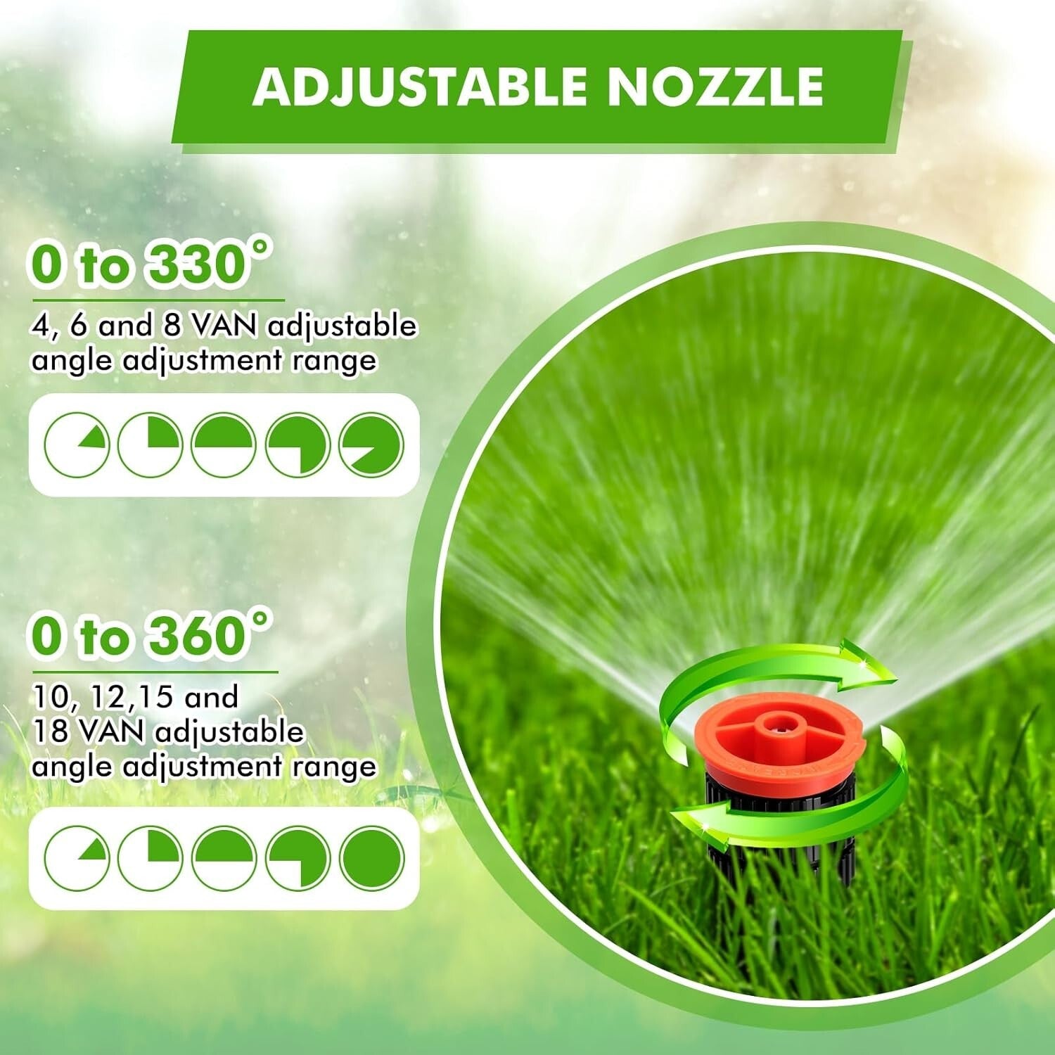 Complete 16 Pcs 4/6/8/10 Van Sprinkler Nozzles: Save Water & Enhance Lawn Care