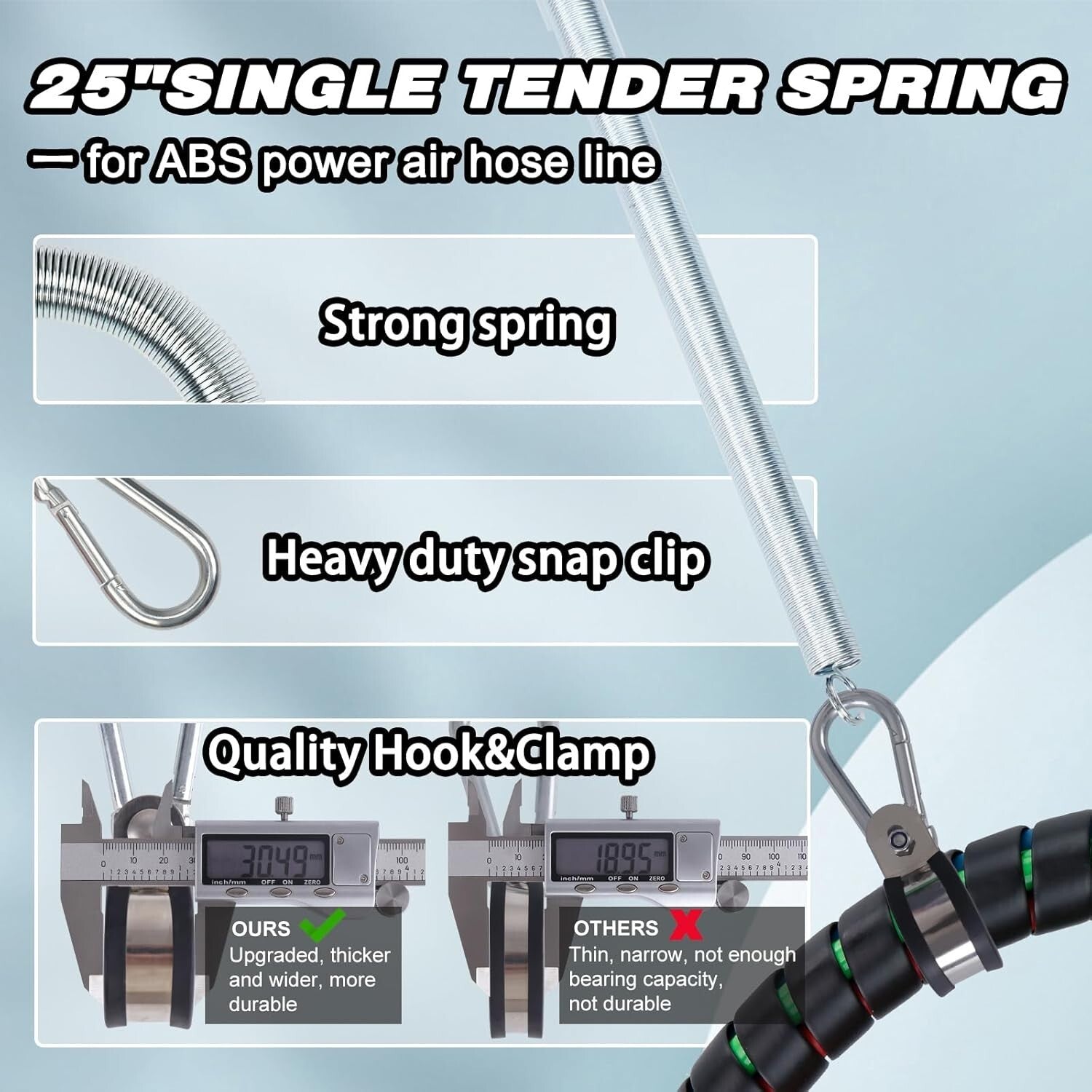 15FT Semi Truck Air Brake & Trailer Cord Kit with Corrosion-Resistant Materials