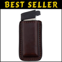 Load image into Gallery viewer, Elegant Multi-Fit Leather Magazine Holder for 9mm, .40, .45, and .380 Pistols