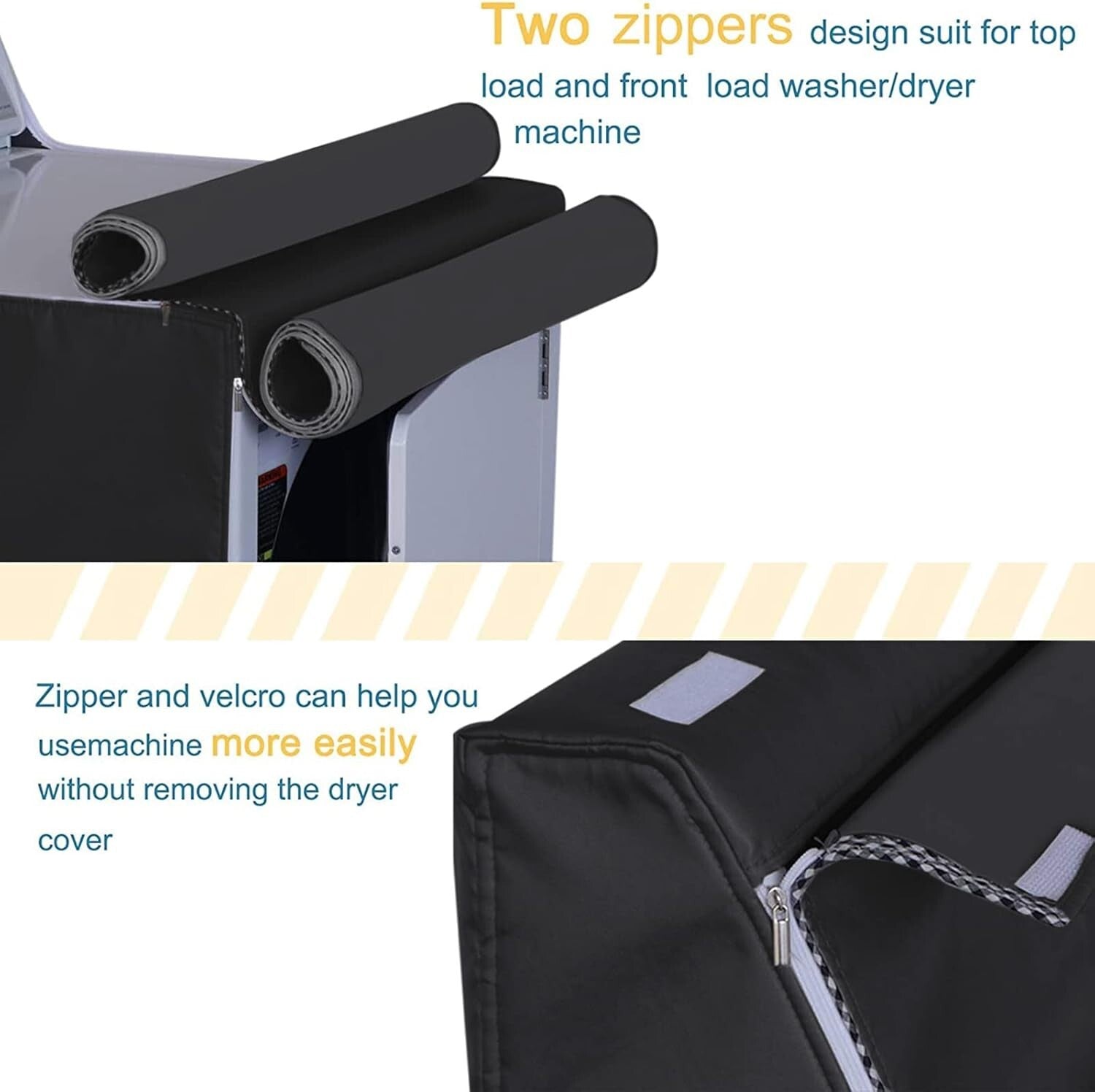 Durable Black Washer/Dryer Cover Set - Waterproof and Dustproof for All Models
