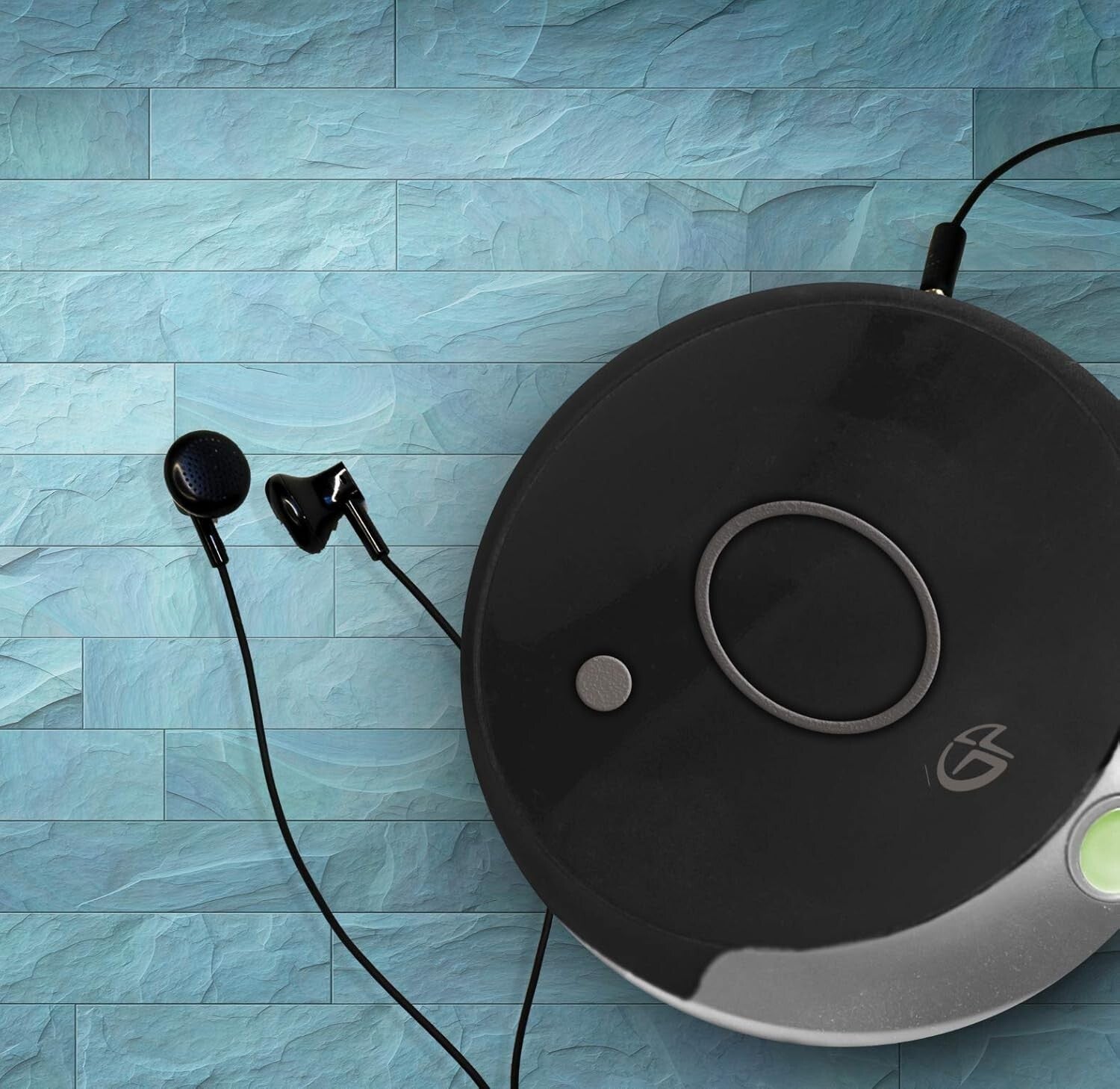 Black Gray Personal CD Player with LCD Display and Stereo Earbuds Included