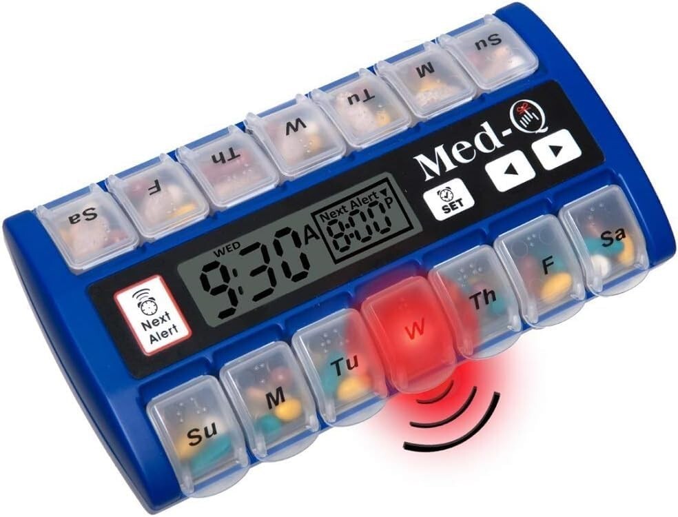 Digital Pill Box with Easy Open Tabs and Medication Alarm - Essential Health Aid
