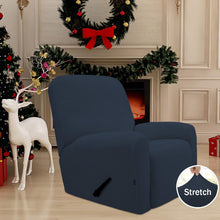 Load image into Gallery viewer, Large Checkered Sofa Cover in Dark Blue - Soft Spandex Recliner Protector