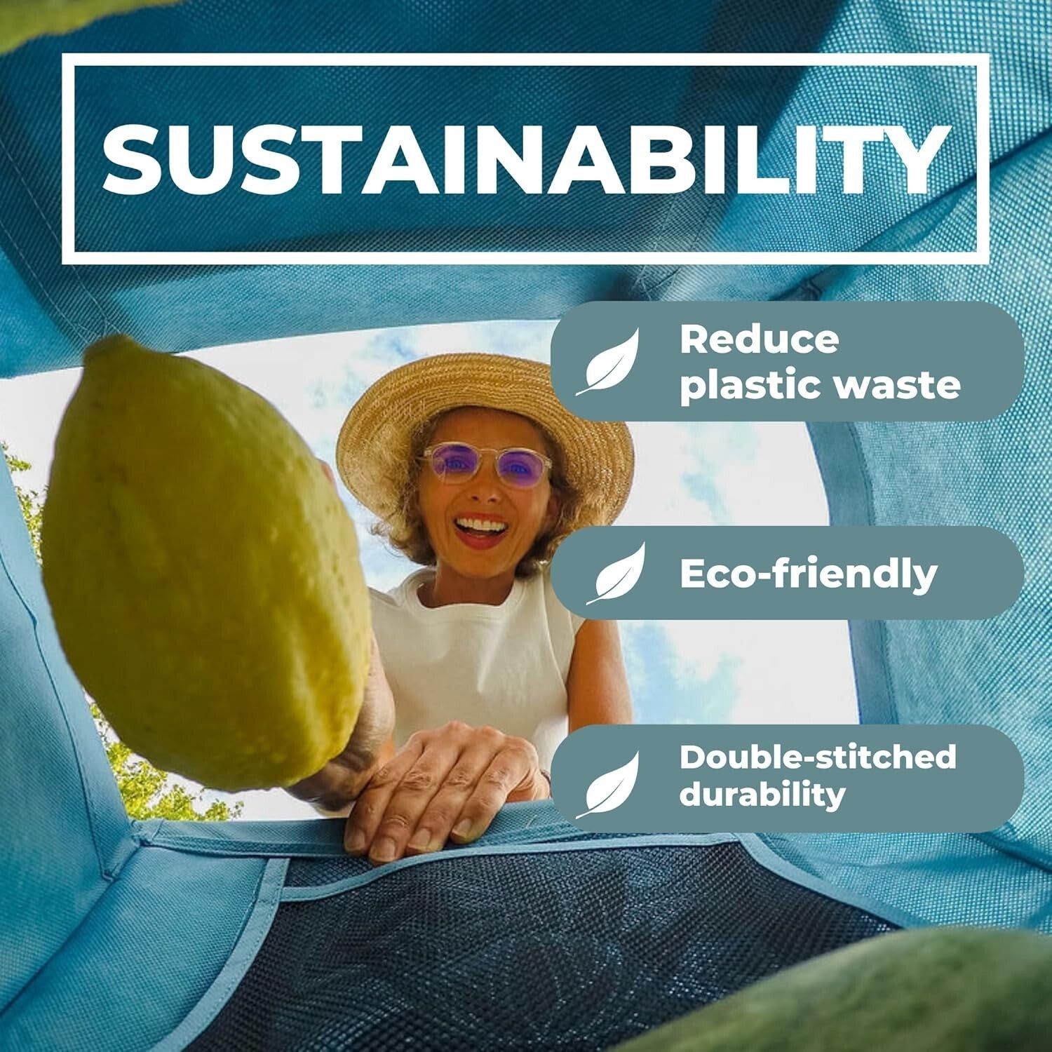 Set of 4 Reusable Grocery Bags with Insulated Cooler & Egg Holder – Earth Tones