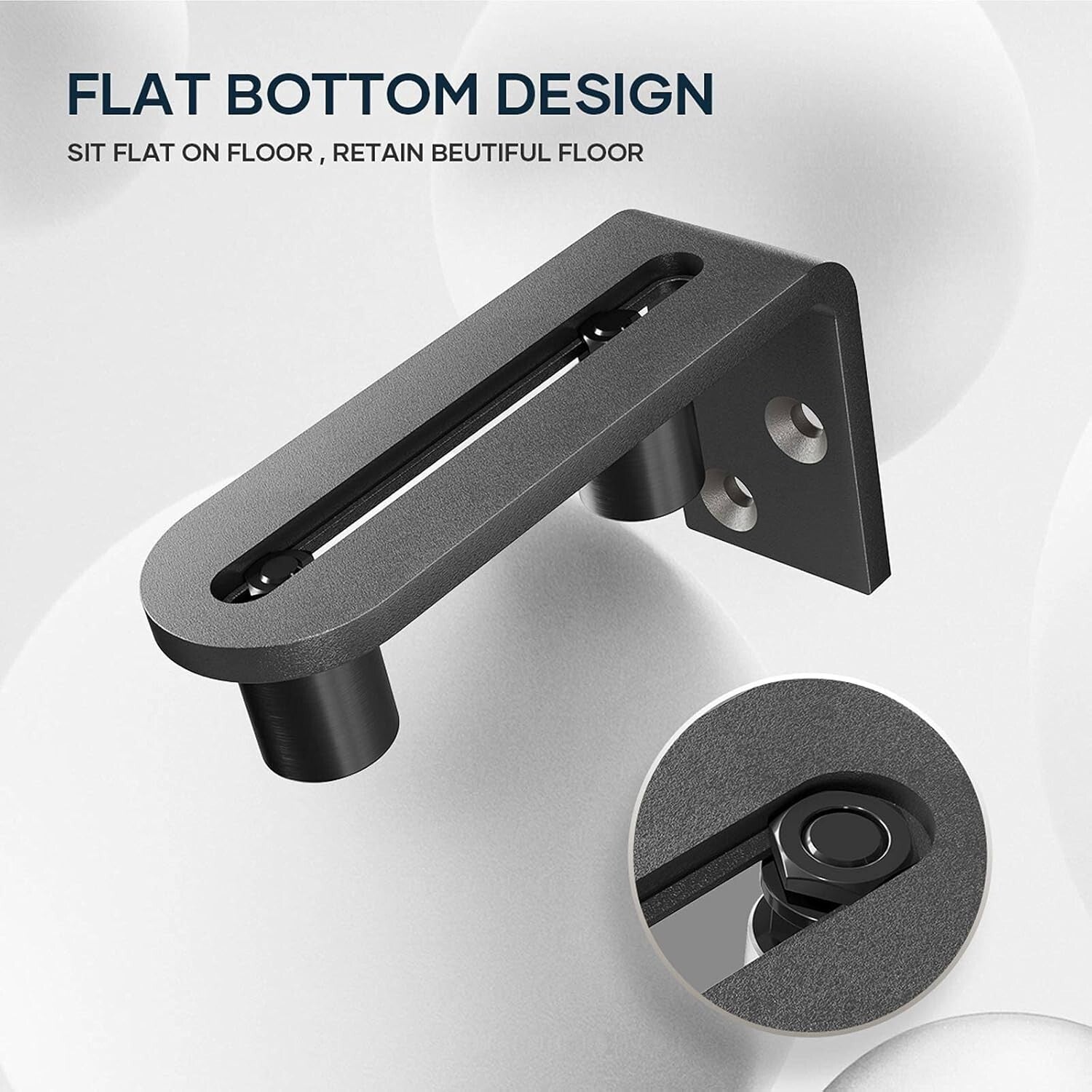 Premium Black Steel Sliding Barn Door Guide with Two Assembly Options - 4 Pcs