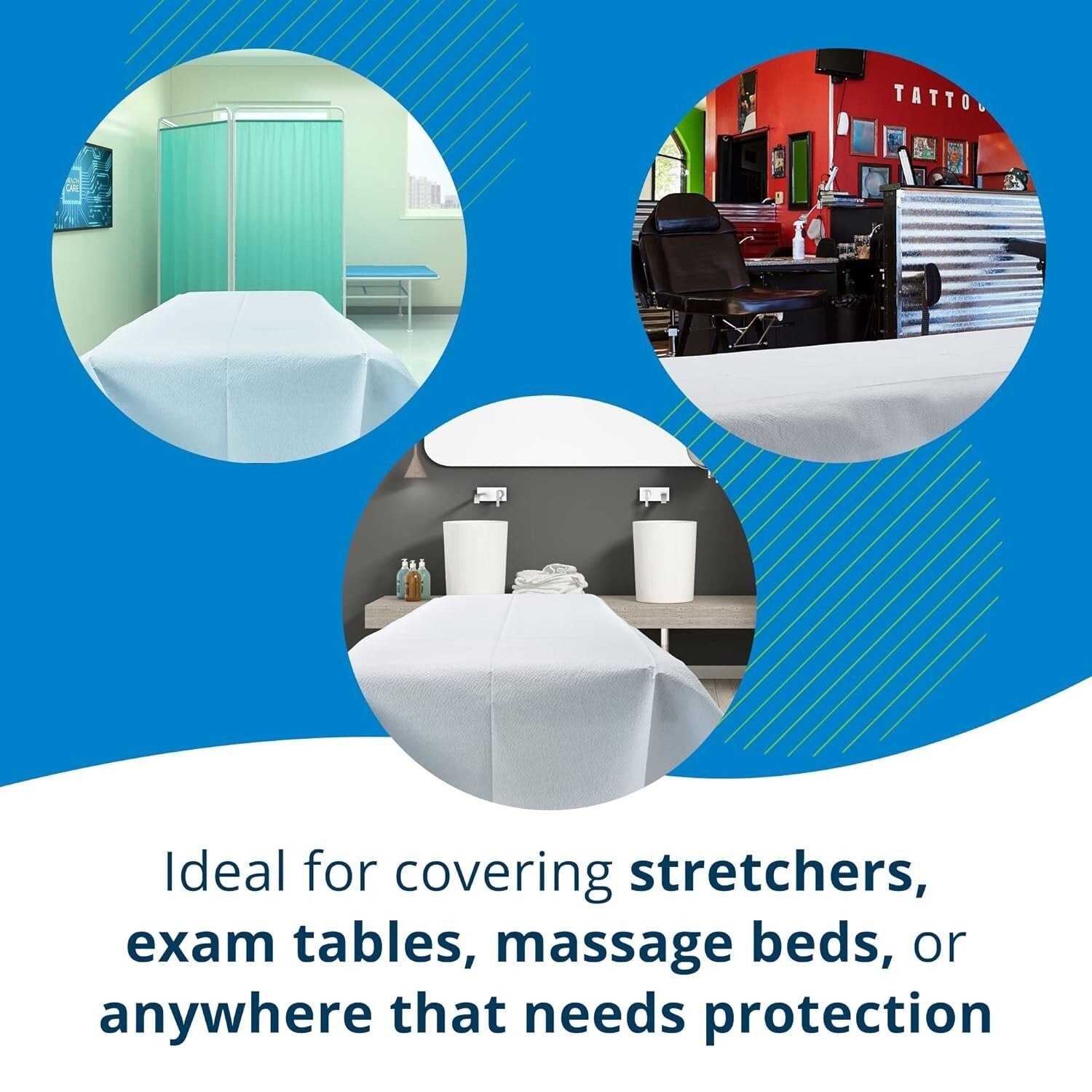 Avalon Single-Use Medical Drape - 40" x 60", Blue - Pack of 100 for Clinical Use