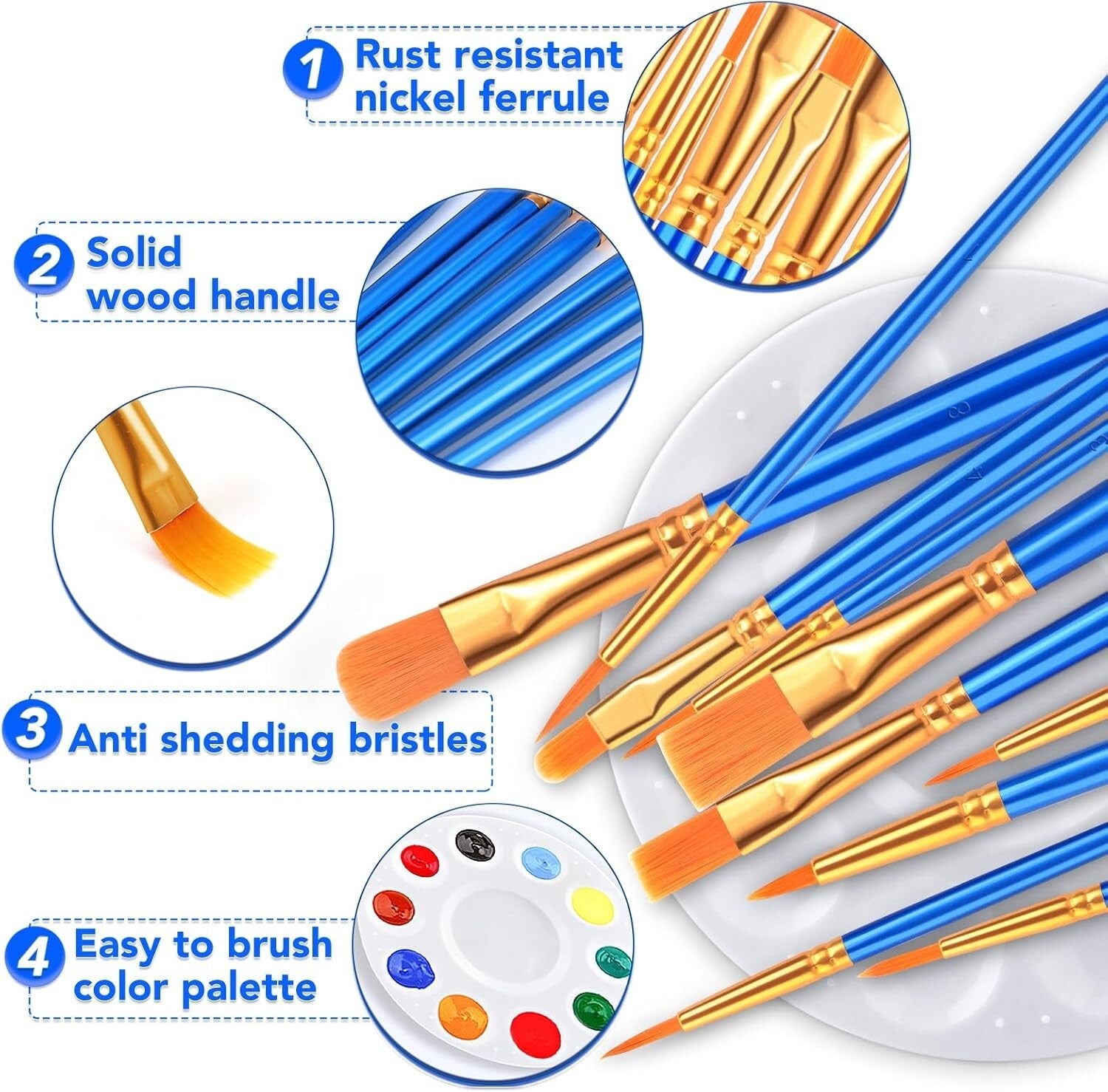 24 Versatile Paint Brushes & Palettes Kit – Ideal for Artists of Any Skill Level