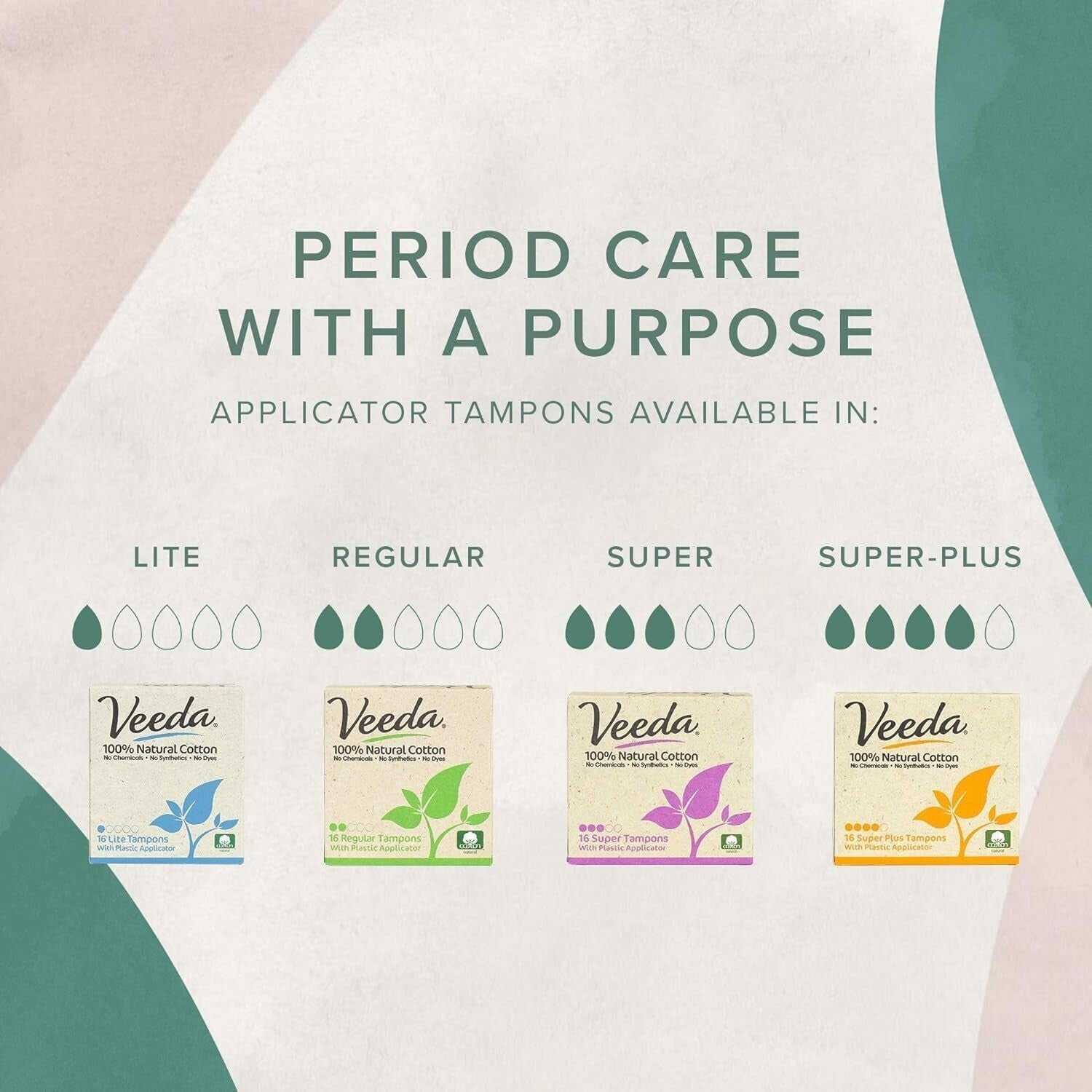 100% Natural Cotton Tampons - Super Absorbency & Leak-Proof Protection - 96 Ct