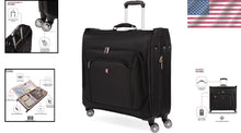 Load image into Gallery viewer, Multi-Functional 24" Black Garment Bag with Spinner Wheels and Storage Pockets