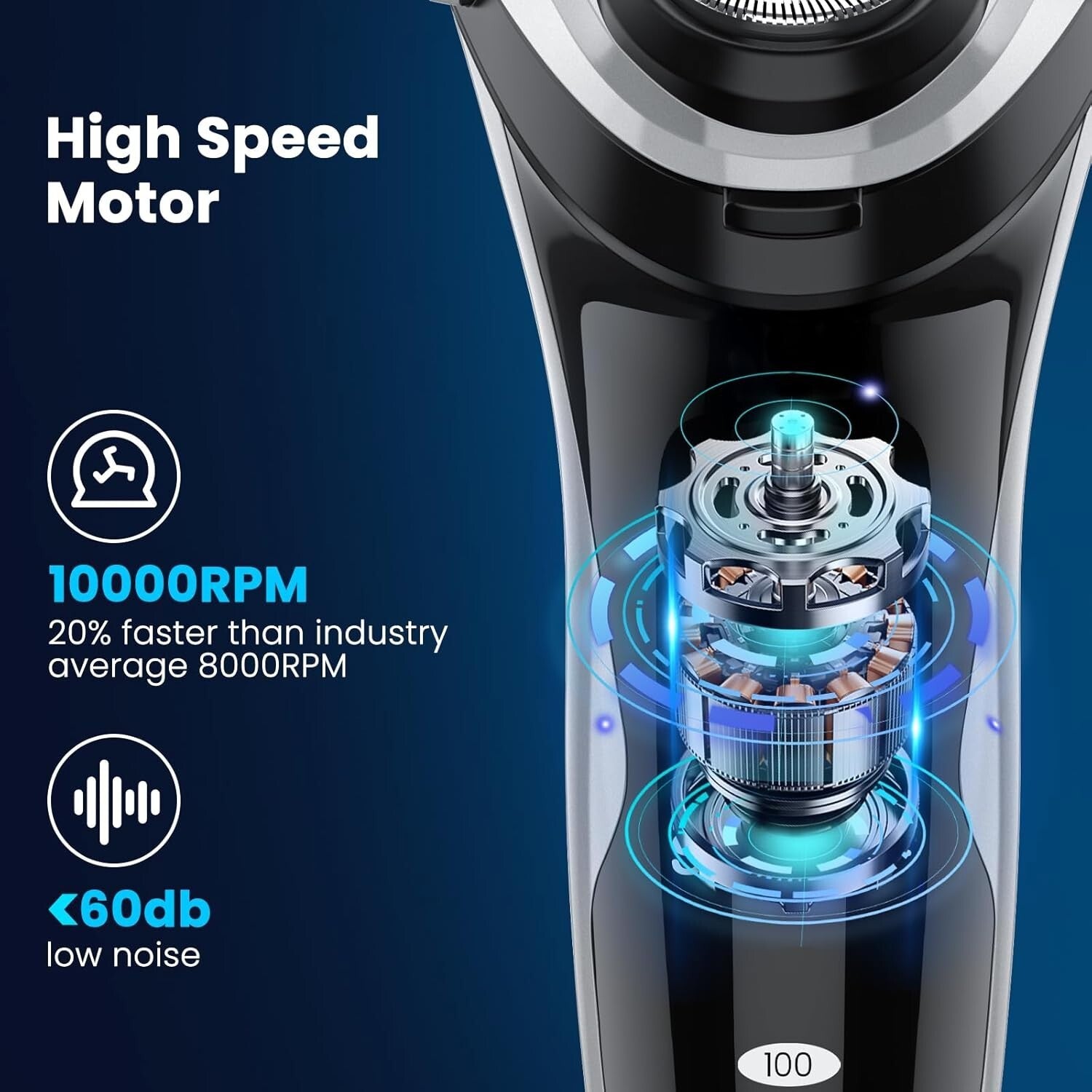 Waterproof 3D Rotary Shaver - USB-C Cordless Electric Razor with Extra Blades