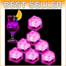 Load image into Gallery viewer, Glow-in-the-Dark Pink LED Ice Cubes - Perfect for Weddings and Celebrations