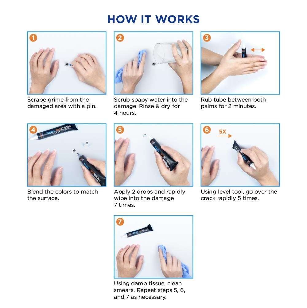 Glossy Glaze Finish Tile Repair Kit - Durable Beige Filler for Multiple Surfaces