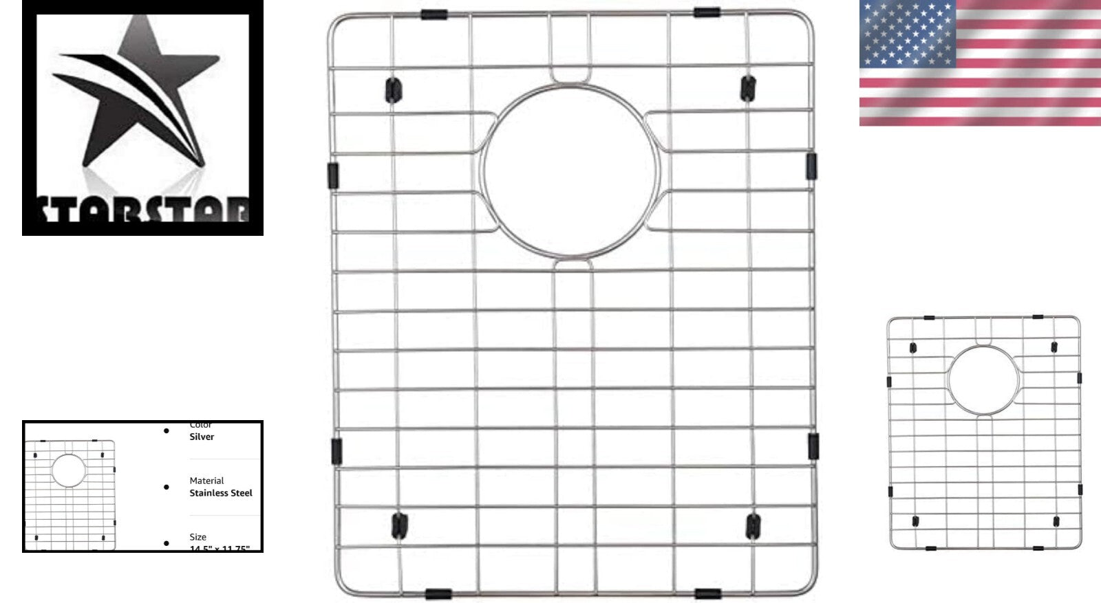 Durable Stainless Steel Sink Protector - 14.5" x 11.75" for Home and Office