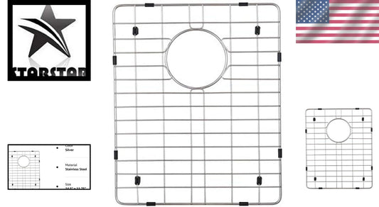 Durable Stainless Steel Sink Protector - 14.5" x 11.75" for Home and Office