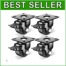 Load image into Gallery viewer, 2200 LB Load Capacity Heavy Duty Casters with Brake - Set of 4 Industrial Wheels