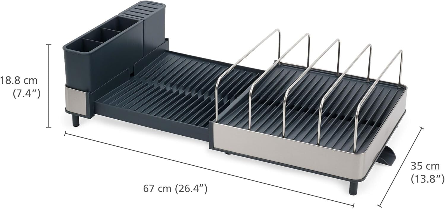Expandable Stainless Steel Dish Drying Rack with High Capacity for Cookware