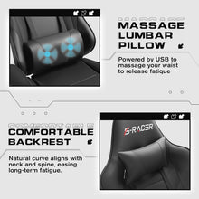 Load image into Gallery viewer, Adjustable Height Gaming Chair with Footrest &amp; 360-Degree Swivel - Modern Black