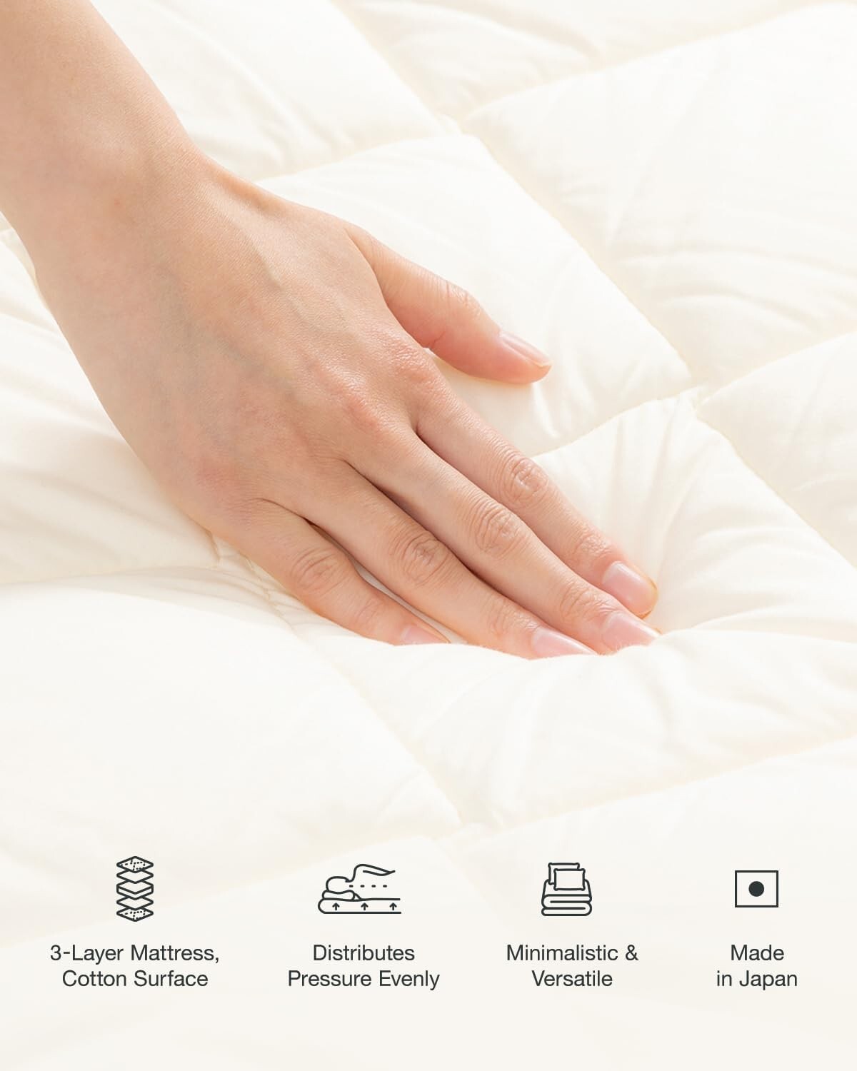 Lightweight Japanese Floor Mattress - Twin Size, Compact and Versatile Utility