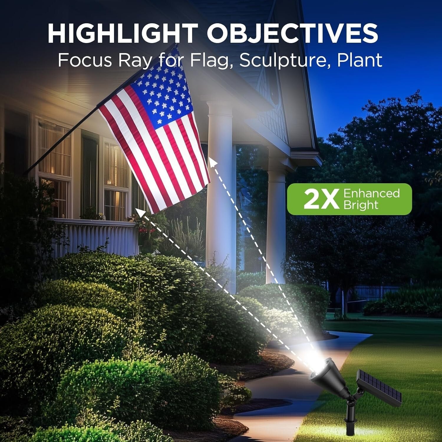 Durable Solar Spotlights for Pathway and Landscape - 6 Pack with Easy Install