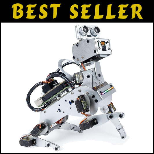Raspberry Pi AI Robot Dog Kit - 12 Servos, App Control, and Video Recognition