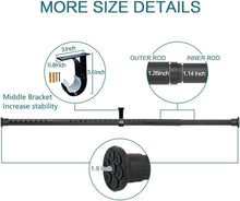Load image into Gallery viewer, Secure Adjustable Curtain Tension Rod, 83-122" - No Tools, Sturdy Steel Design