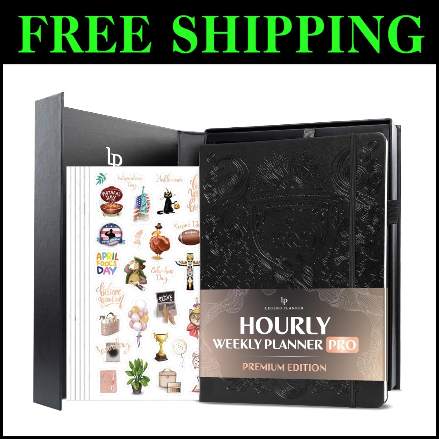 Elegant A4 Undated Schedule Planner with Stickers – Daily & Monthly Organizer