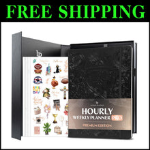 Load image into Gallery viewer, Elegant A4 Undated Schedule Planner with Stickers – Daily &amp; Monthly Organizer