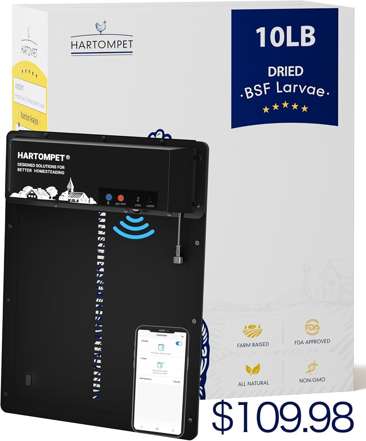 10LB Dried BSF Larvae - High-Protein, Natural Feed for Poultry, Birds & Reptiles